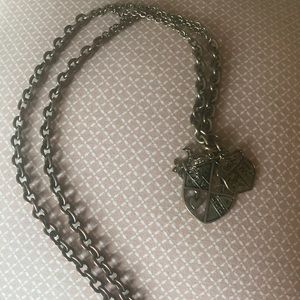 Gold Necklace with Crown Charm